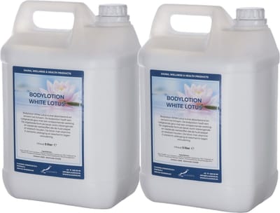 Bodylotion White Lotus 5 liter - set van 2 stuks - navulling - Voordeelverpakking