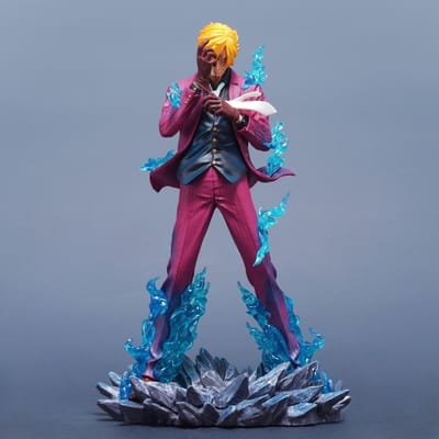 25cm/9.84in Anime ONE PIECE Figuur Sanji Actiefiguren Pvc Beeldje Bureau Ornament Set Model Speelgoed Cadeaus Mooi Ontwerp blue