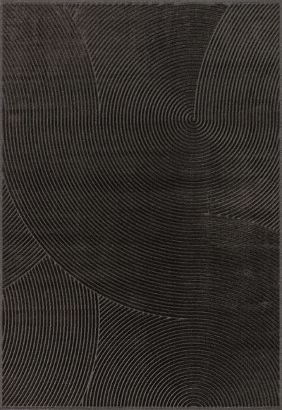 Acsento Chiara 1012 Anthracite Grey Vloerkleed - 200 x 290 cm - Grijs - Rechthoekig - Viscose, Wol, Polyamide - Eetkamer, Woonkamer - Geometrisch, Strepen - Industriëel, Modern