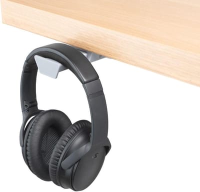 Hoofdtelefoonhouder - Headset hanger - Bureau organiseren - Uittrekbaar ontwerp - Onder tafel - Grijs