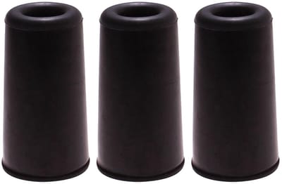 Deurbuffer / deurstopper - 3x - zwart - rubber - 75 x 40 mm - deurstop