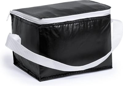 PVC mini koeltasje | koeltas lunch | compacte koeltas zwart | koeltasje voor 6 blikjes