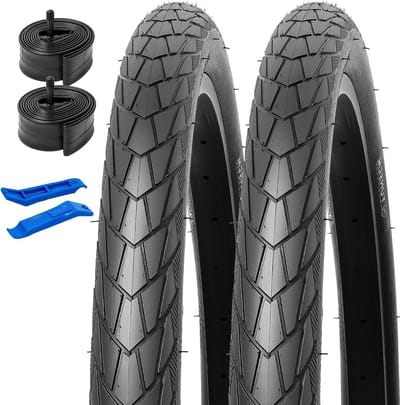 Fietsbanden Set - Banden en binnenbanden - Fietstochten Maken - Opvouwbaar Nylon Karkas - 26 Inch 2.0 - Zwart