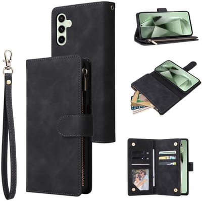 Boek-Cover Portemonnee Etui Hoes geschikt voor Samsung Galaxy S25 FE - Zwart