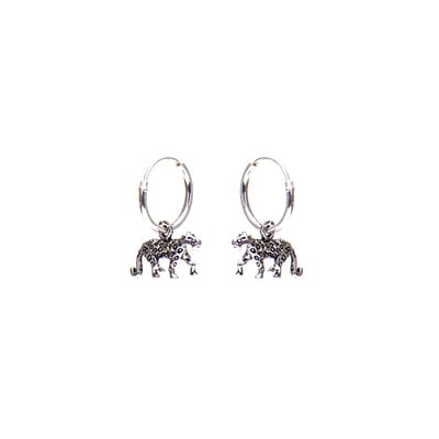 Karma Hoops Symbols Tiger Silver Oorknoppen  - Zilver