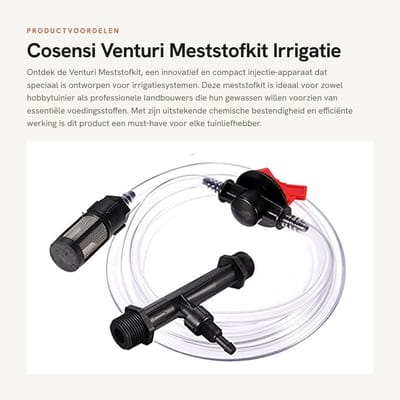 Dailygoods- Meststofkit Compact Injectie-apparaat - 1/2 inch Inlaat/uitlaat - Waterslang - Flow-controller - Filter - Technisch Plastic - Irrigatiesysteem