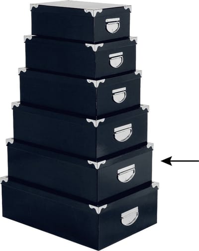 5Five Opbergdoos/box - donkerblauw - L44 x B31 x H15 cm - Stevig karton - Bluebox