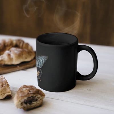 Magische Mok - Foto op Warmte Mokken - Koffiemok - Vlinder - Metaalachtig - Geometrisch patroon - Magic Mok - Beker - 350 ML - Theemok