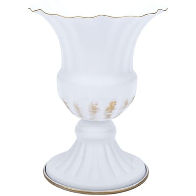 Vase à Fleurs Vintage en Fer Base Stable Compact Polyvalent Vase à Fleurs Commémoratif pour Usage Extérieur 16W6106AI-1
