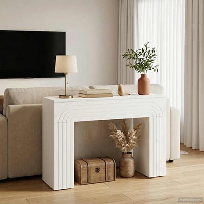 vidaXL - Salontafel - Wit - 102 - x - 35 - x - 75 - cm - Bewerkt - hout