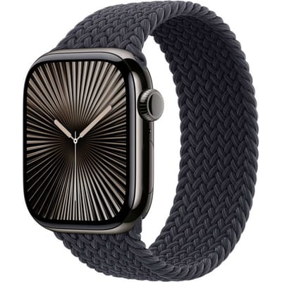 Gevlochten solobandje voor de Apple Watch | 44/45/46/49 mm - Maat 4 - Midnight