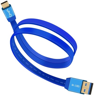 USB 3.0 naar USB C kabel, 10 Gbps gegevensoverdracht, snel opladen voor tablets, laptops en SSD's, 2 m lang, blauw