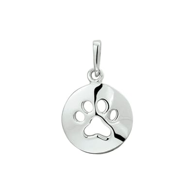 Hanger Hondenpoot Zilver Gerhodineerd