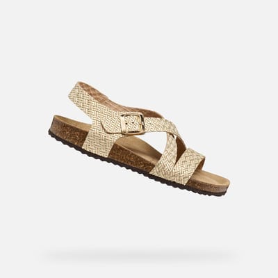 GEOX BRIONIA DAMES Sandalen - LICHT GOUD - Maat 40
