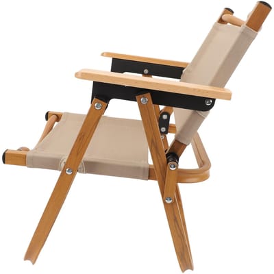 Kinder Kampeerstoel Aluminiumlegering Houtnerf Canvas Draagbare Opvouwbare Kampeerstoel voor Kinderen Onder de 6 Jaar beige