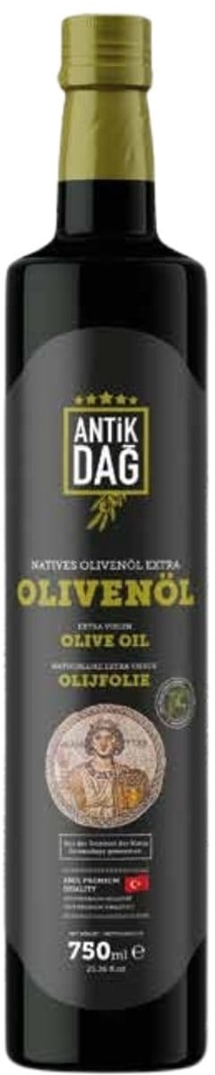 Antik Dağ Extra Vierge Olijfolie – 750 ml Donkere Glazen Fles – Koudgeperst, <0.8% Zuurgehalte, Rijk aan Polyfenolen – Premium Mediterrane Olijfolie