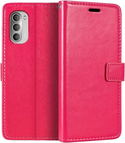 Portemonnee Book Case Hoesje Geschikt voor: Motorola Moto G51 5G roze