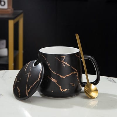Tasse Créative Tasse Céramique Grosse Panse Tasse à Café Nordique Personnalisée Marbre Maison Bureau Tasse 420ML