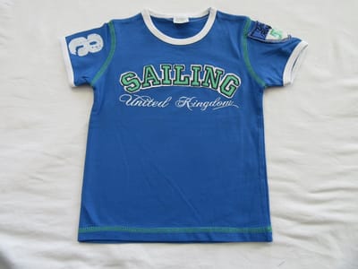 Dirkje , jongens, t-shirt korte mouw , blauw , sailing  104 - 4 jaar