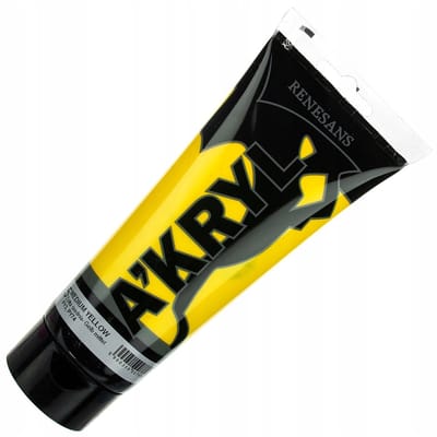 Renesans Acryl Verf - Medium Geel 200ml - Artistiek