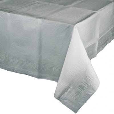 Party/Verjaardag Tafelkleed - 2x - zilvergrijs - 274 x 137 cm - tafellaken van papier