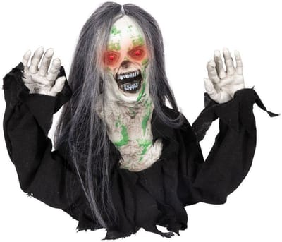 Kruipende Zombie Halloween Pop met Beweging, Geluid en Lichtjes 35cm