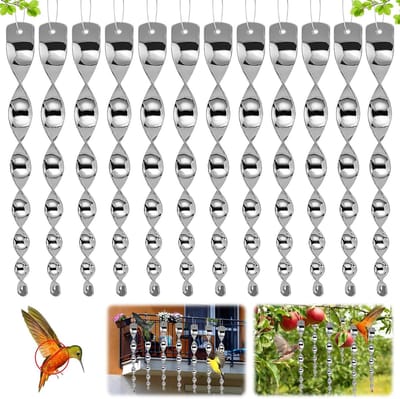 12 stuks vogelwerende staafjes, vogelverschrikkers, duivenverschrikkers, duivenafweermiddel, anti-duivenmiddel, 360 graden vogelwerend middel voor balkons, fruitbomen, moestuinen, huizen, 30 cm