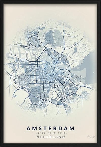 Poster Amsterdam A2 - 42 x 59,4 cm (Exclusief Lijst)