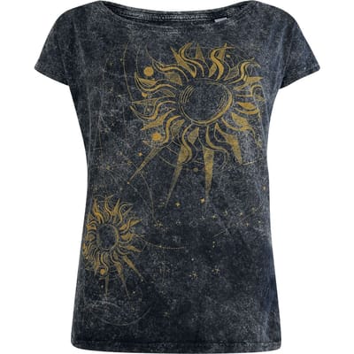 Outer Vision T-shirt - Marylin - M tot 3XL - voor Vrouwen - zwart-grijs