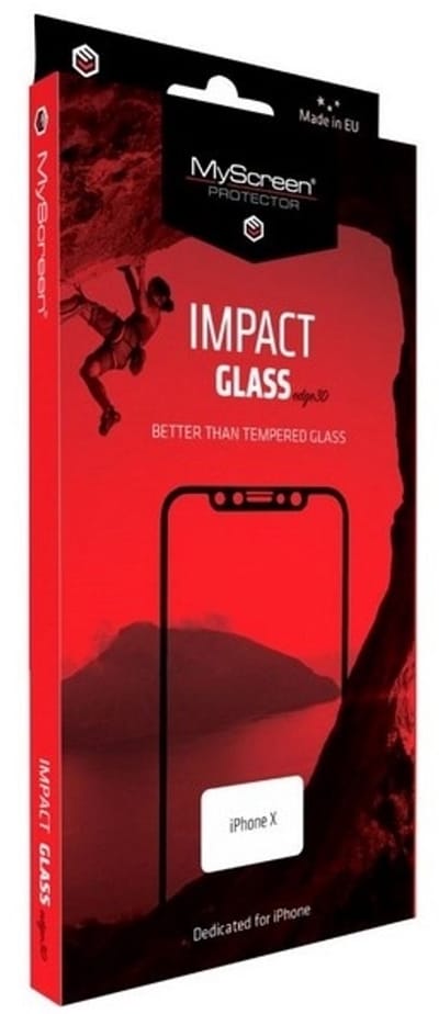 MyScreen Protector MS ImpactGLASS Edge 3D - Hybride glasbeschermer - iPhone X - Zwart
