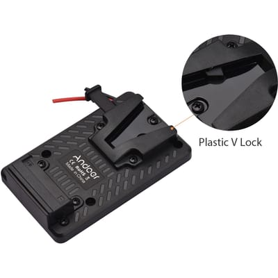 Andoer V-lock Batterij Rugzak Plaat Adapter Vervanging voor Sony V-mount Batterij Full Plastic gray