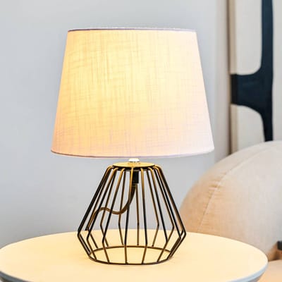 Pauleen LED Tafellamp Shiny Diamond - E27 - Max. 20W - Woonkamer, Slaapkamer & Eetkamer - Lichtgrijs/Zwart