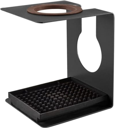 Koffiedruppelstandaard - Koffiefilterhouder - Handmatig Koffie Zetten - Aluminium Met Lekbak - 18 x 15 x 15 cm - Zwart