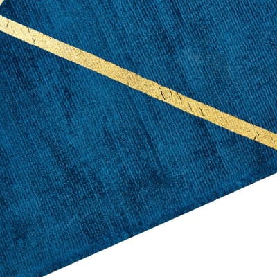 HAVZA - Vloerkleed - Donkerblauw - 140 x 200 cm - Viscose