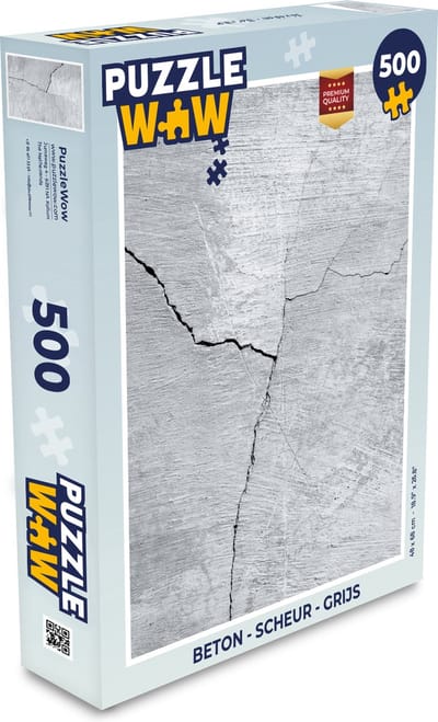 Puzzel Beton - Scheur - Grijs - Legpuzzel - Puzzel 500 stukjes