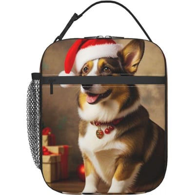 Cardigan Welsh Corgi Hond Kerst Geïsoleerde Lunchtas voor Vrouwen Kinderen Draagbare Voedseldozen Thermische Lunchbox Tote One Size