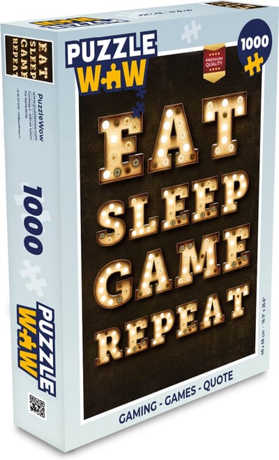 Puzzel Gaming - Games - Quotes - Spreuken - Eat sleep game repeat - Legpuzzel - Puzzel 1000 stukjes volwassenen