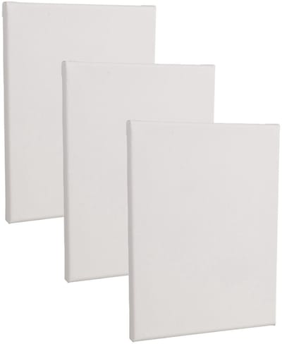 Handbespannen canvas schildersdoek - 3x - 18 x 24 cm - wit - schilderijen maken - kinderen/volwassenen