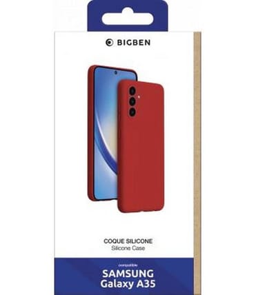 Bigben Connected, Hoesje geschikt voor Samsung Galaxy A35 - Siliconen SoftTouch Anti-Shock, Rood