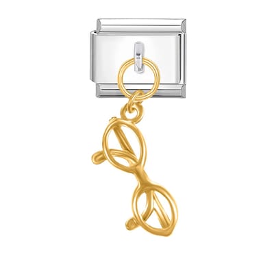 Quiges - Schakel - Bedel - 9mm - charms - Hanger - Glazen - Geschikt voor - armband - Schakelarmband - italy bedels armband