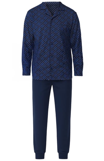 Pastunette Pyjamaset - Katoen - Donkerblauw - Doorknoop sluiting - Maat XXL