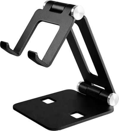 MMOBIEL Telefoonhouder Bureau - Verstelbare Telefoon, e-Reader en Tablet Houder - Universele Telefoonstandaard - Zwart Aluminium