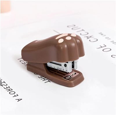 Nietmachine Kat Poot - Bindgereedschap Bureau - Papier Binden - Compact Ontwerp - 1000 Nietjes - Donker Koffie