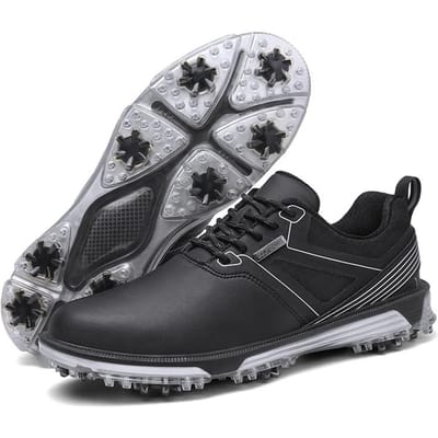 Chaussures de golf imperméables noires pour hommes, baskets de golf confortables pour l'extérieur, taille 40-47, chaussures de marche, sport, baskets d'athlétisme antidérapantes 46
