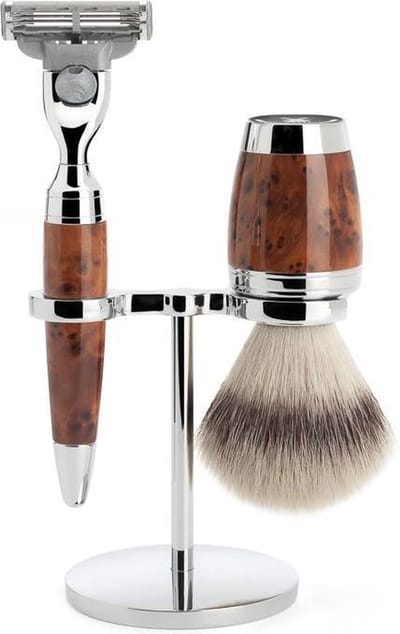 MÜHLE -Scheerset 3-delig Stylo - Thuja wood Mach