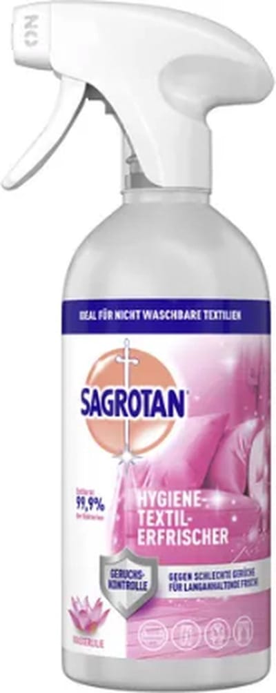 Sagrotan Hygiënische Textielverfrisser - Waterlelie 500 ml | Textielverfrisser met Bloemige Geur