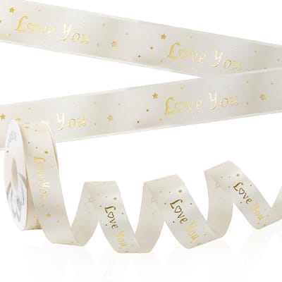 Dailygoods- Cadeaulint Goud 25 mm - Satijnen Lint - Bruiloftdecoratie - Doopfeest - Valentijnsdag - Knutselwerk - 29 meter lang - Decoratielint