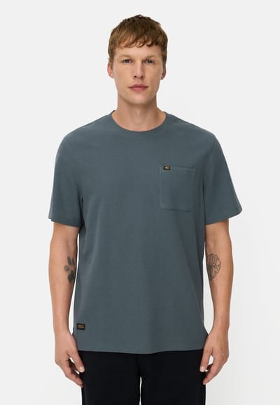 camel active T-Shirt van biologisch katoen - Maat menswear-M - Blauw getint