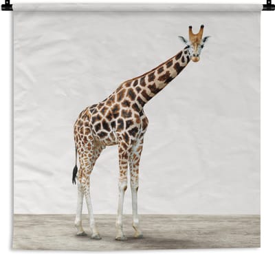 Wandkleed Animalprintshop - Giraffe dierenprint kinderkamer Wandkleed katoen 90x90 cm - Wandtapijt met foto