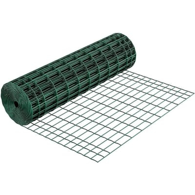 Clôture de ferme, 1 x 25 m, 2 x 4 Mailles 2,1 mm Fil d'acier galvanisé Clôture pour bétail, porcs et moutons, Clôture pour animaux robuste enduite de vinyle